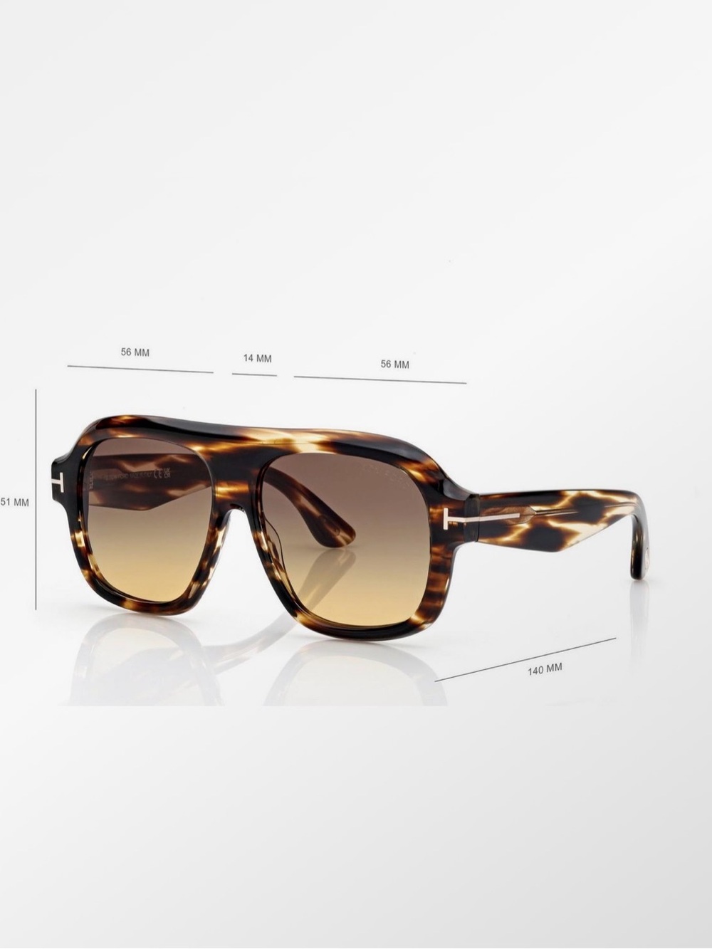TOM FORD TF1324 Rhonda-02 Sunglasses 52K Havana /Brown gradient new - Picture 13 of 15